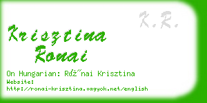 krisztina ronai business card